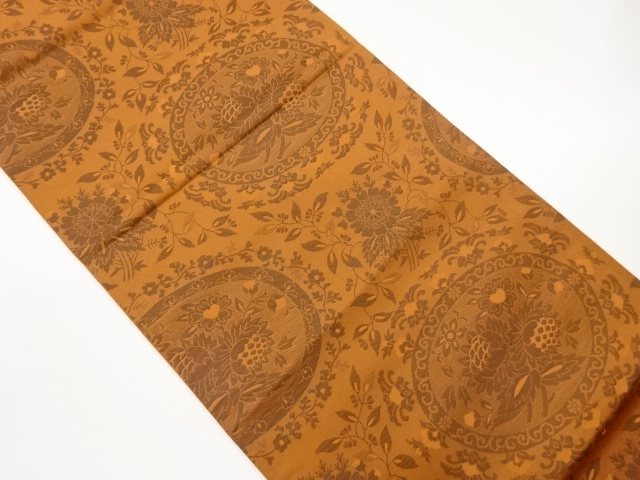 JAPANESE KIMONO / FUKURO OBI / WOVEN ARABESQUE FLOWER 